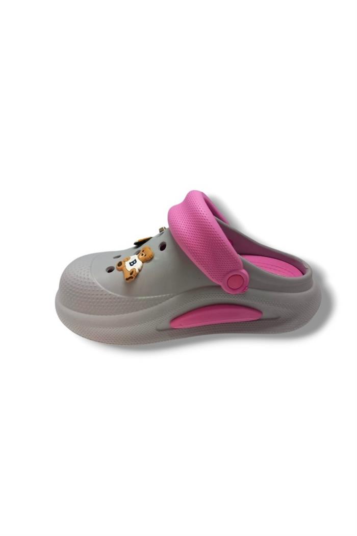 Akınal E468.Z.0003-25 Figürlü Anatomik Sabo Terlik Buz Gri Pembe 36-40
