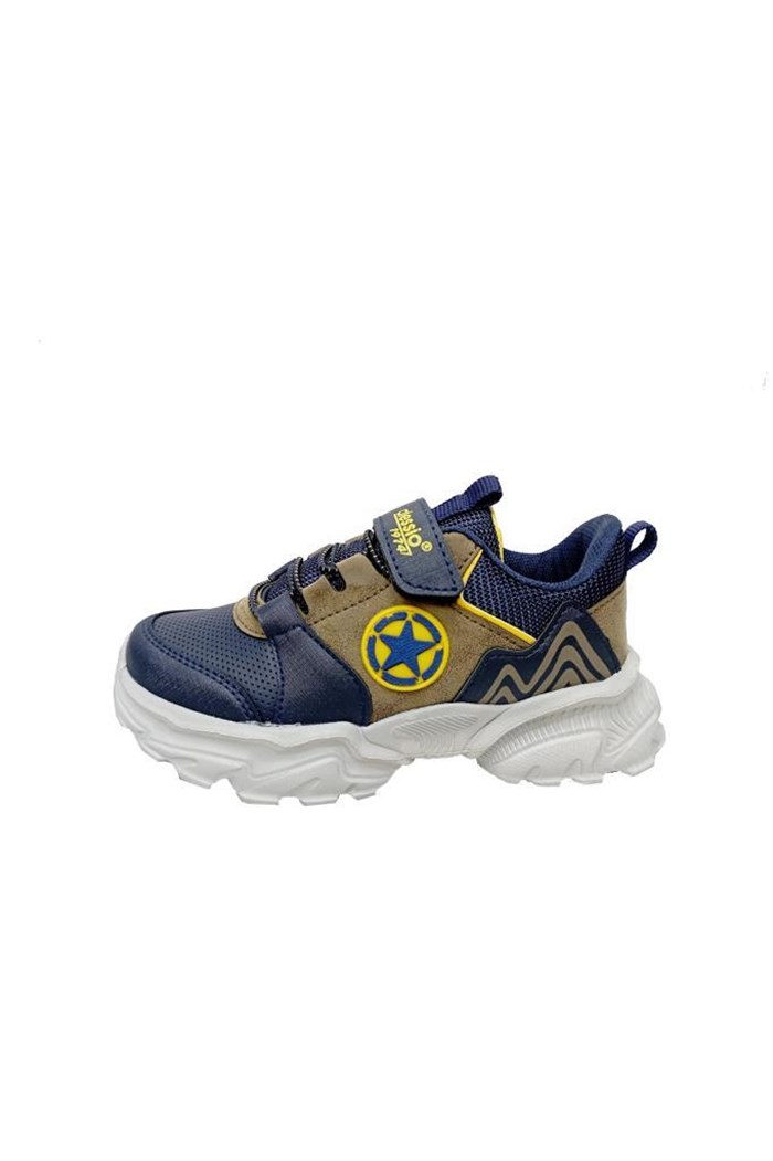 Alessio T021 Deri Sneakers Çocuk Spor Ayakkabı 31-35 Laci Vizon Sarı