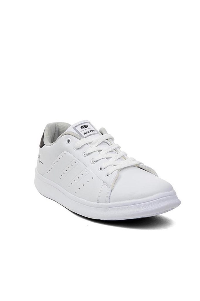 Best Of 041-22 Deri Erkek Sneakers Ayakkabı Beyaz Siyah