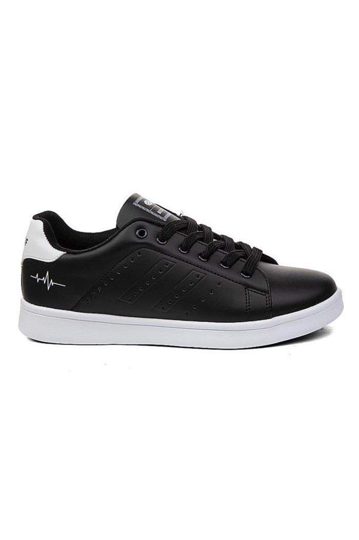 Best Of 041-25 Deri Anatomik Erkek Sneaker Siyah Beyaz