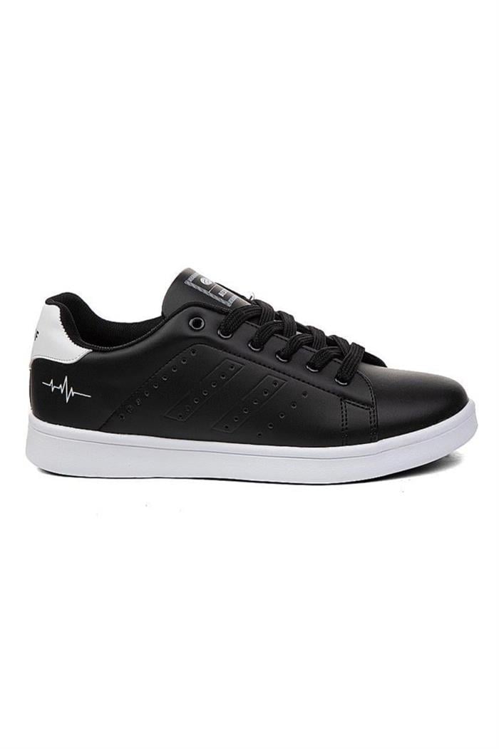 Best Of 041-25 Deri Anatomik Erkek Sneaker Siyah Beyaz