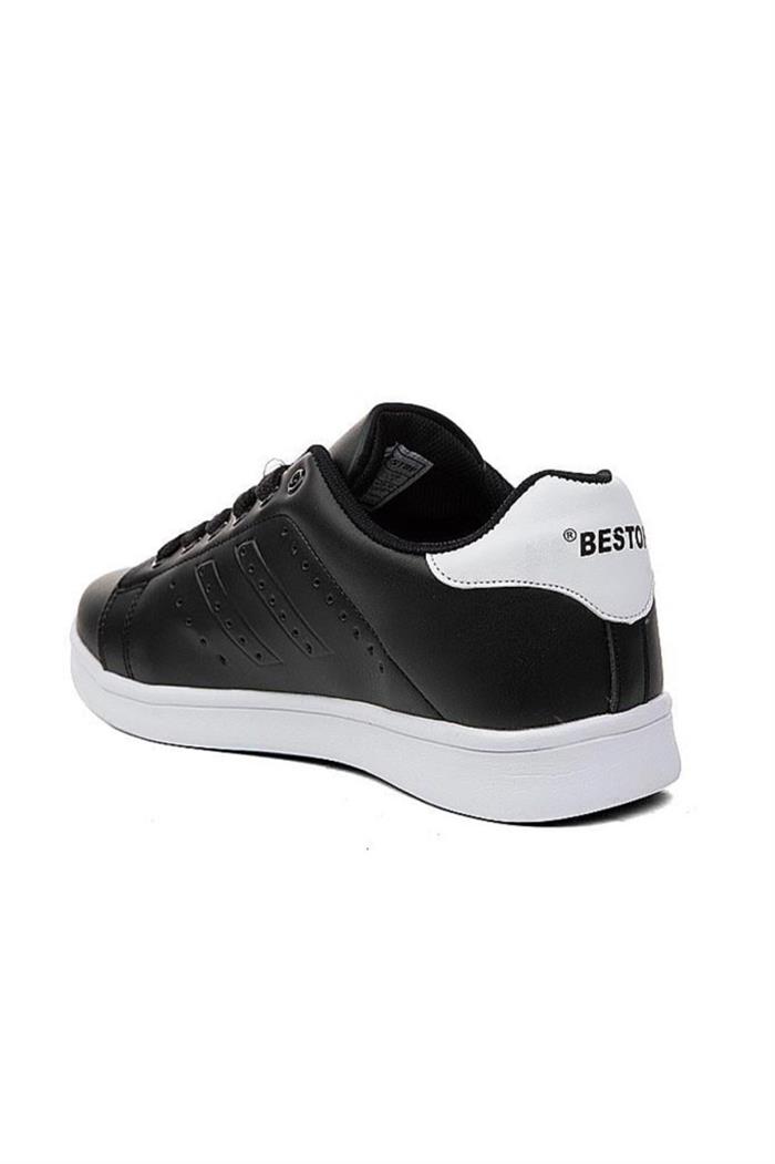 Best Of 041-25 Deri Anatomik Erkek Sneaker Siyah Beyaz