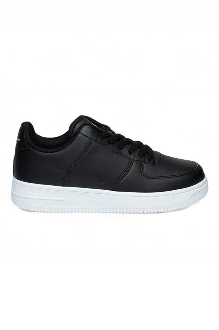 Best Of 042-25 Deri Anatomik Bağcıklı Sneaker Siyah Beyaz 36-40