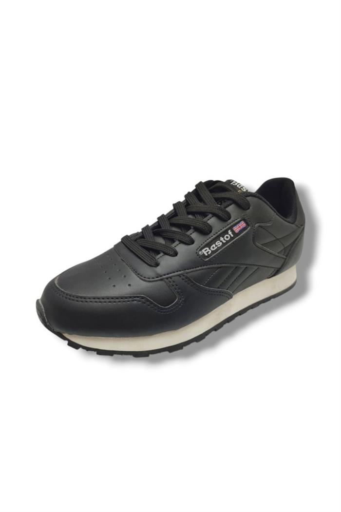 Best Of 063 Deri Bağcıklı Kadın Sneaker Siyah Beyaz