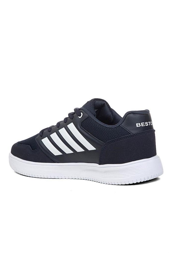 Best Of 074 Deri Trend Ünisex Spor Ayakkabı Siyah Beyaz