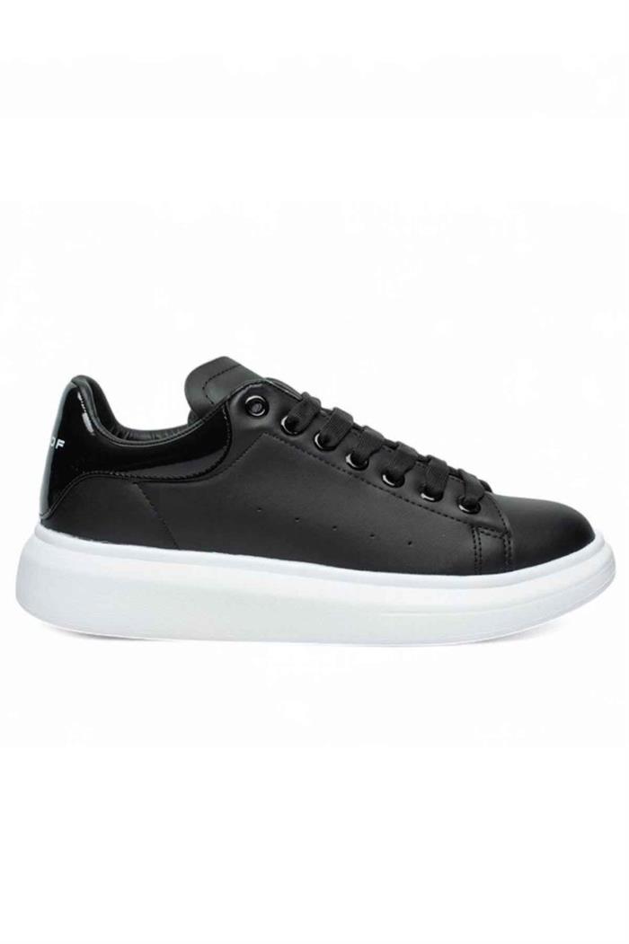 Best Of 150-25 Deri Anatomik Sneaker Siyah Beyaz 36-40
