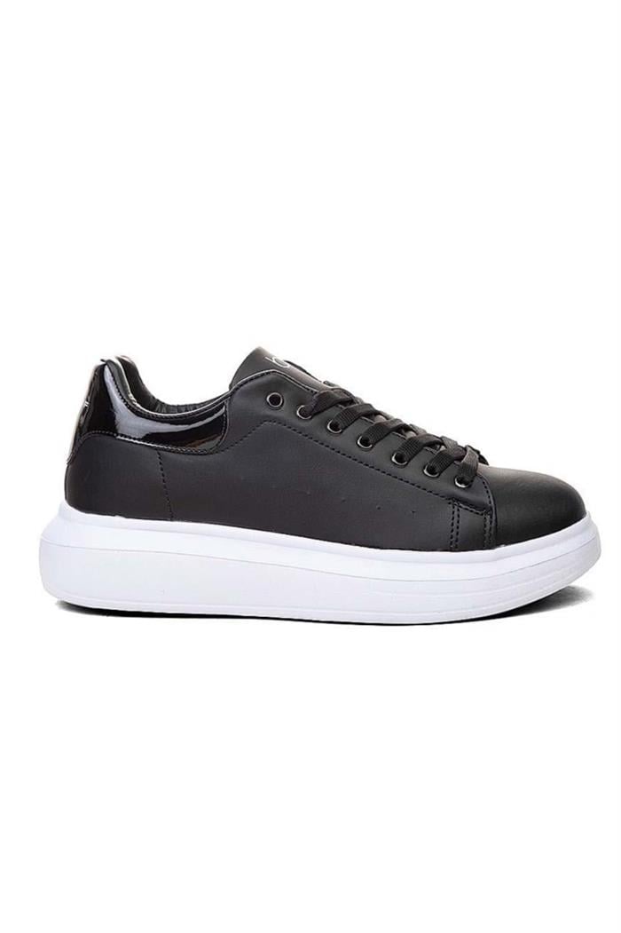 Best Of 150-25 Deri Comfortable Erkek Sneaker Siyah Beyaz