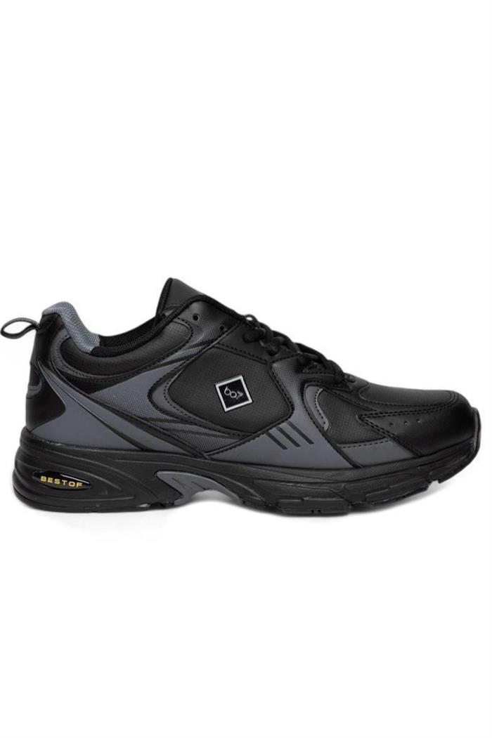 Best Of 522-24 Deri Erkek Sneaker Siyah Füme