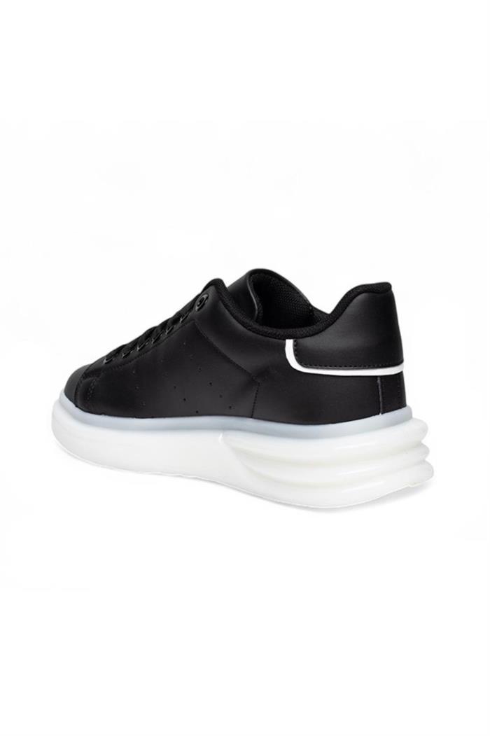 Best Of 628-25 Deri Anatomik Erkek Sneaker Siyah Beyaz