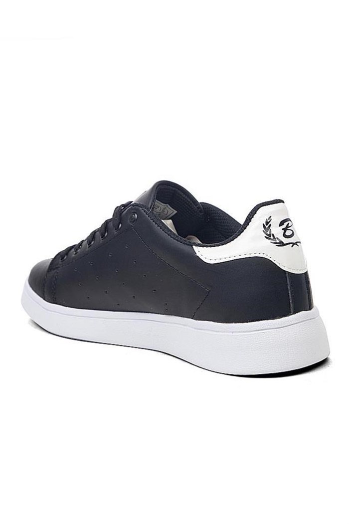 Black Sea 504-21 Deri Fashion Ünisex Spor Ayakkabı Siyah Beyaz