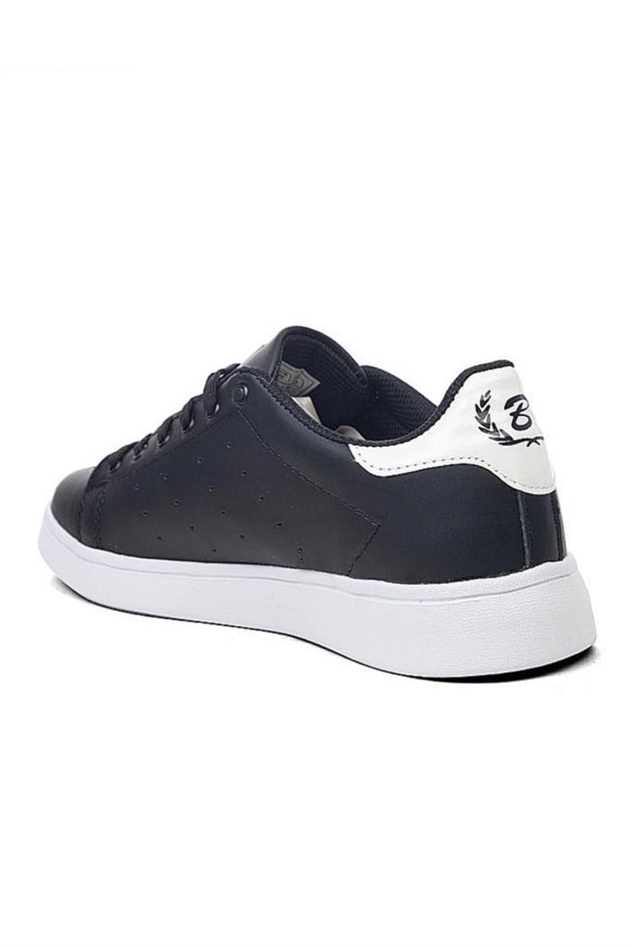 Black Sea 504-21 Deri Fashion Ünisex Spor Ayakkabı Siyah Beyaz