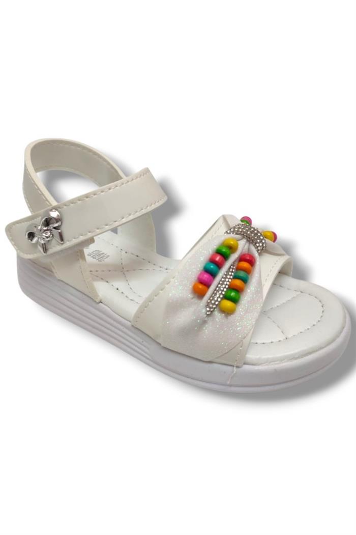 Butiqe 1809-25 Boncuk Taşli Anatomik Kız Çocuk Sandalet 21-25