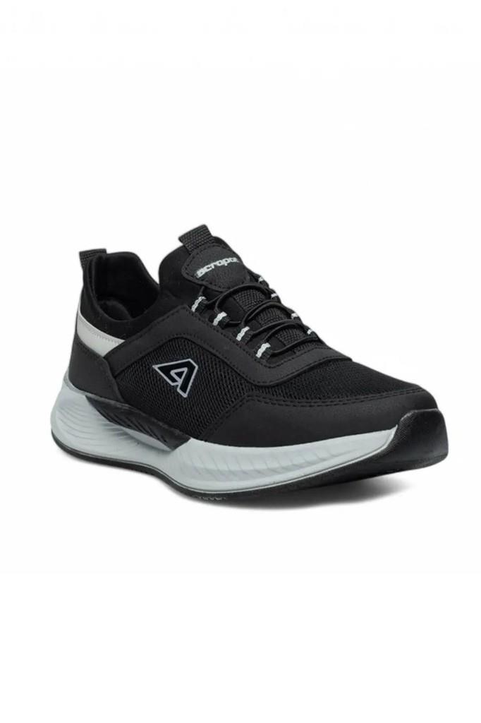 Acropol 137-26 Anorak Slip On Anatomik Sneaker Siyah Gümüş 36-40