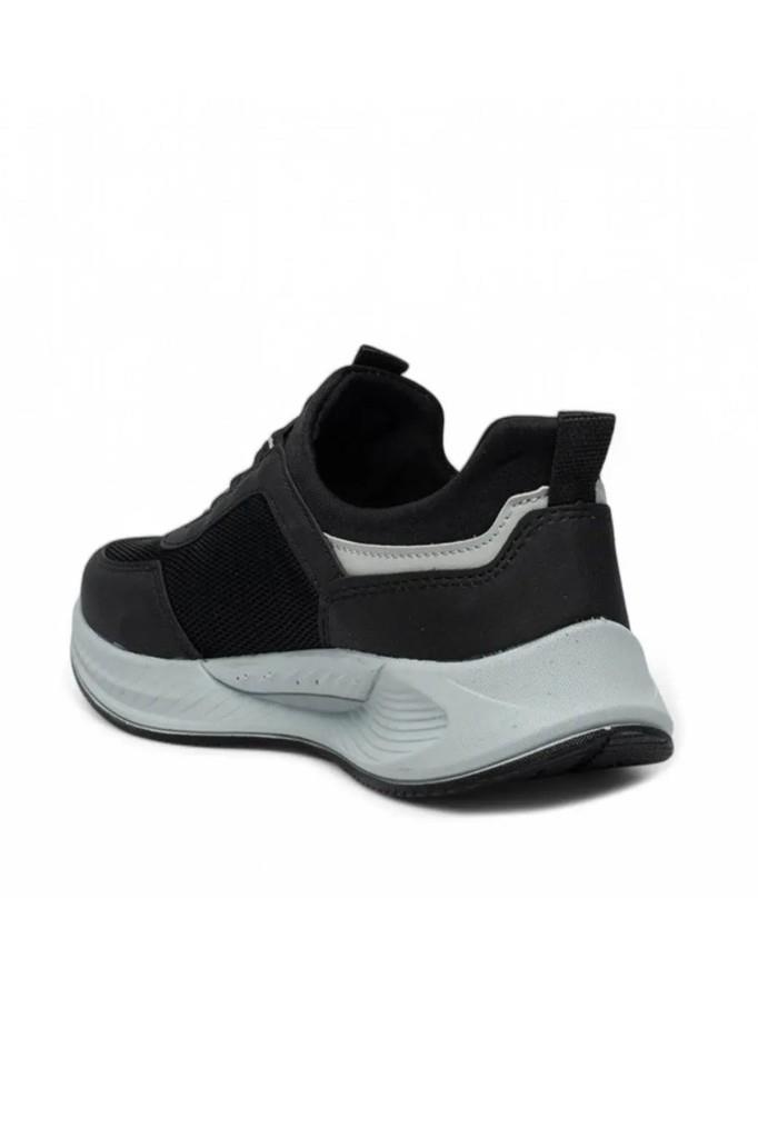 Acropol 137-26 Anorak Slip On Anatomik Sneaker Siyah Gümüş 36-40