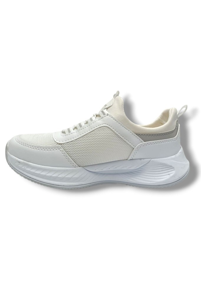 Acropol 137-26 Anorak Slip On Anatomik Kadın Sneaker Beyaz Gümüş 36-40