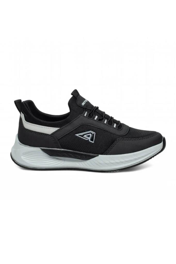 Acropol 137-26 Anorak Slip On Anatomik Sneaker Siyah Gümüş 36-40