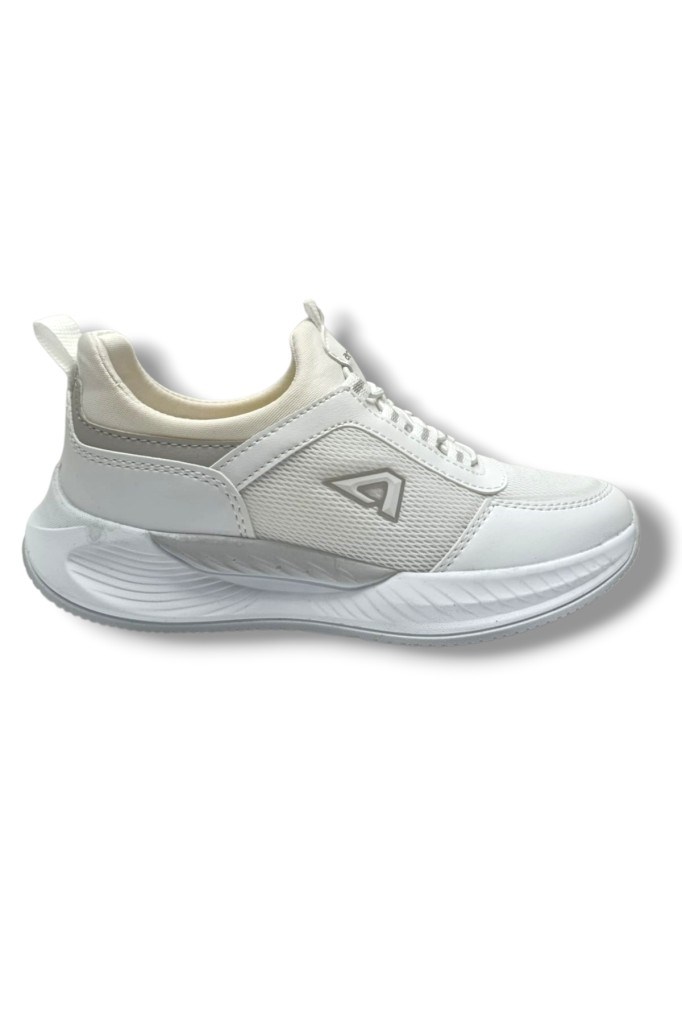 Acropol 137-26 Anorak Slip On Anatomik Kadın Sneaker Beyaz Gümüş 36-40