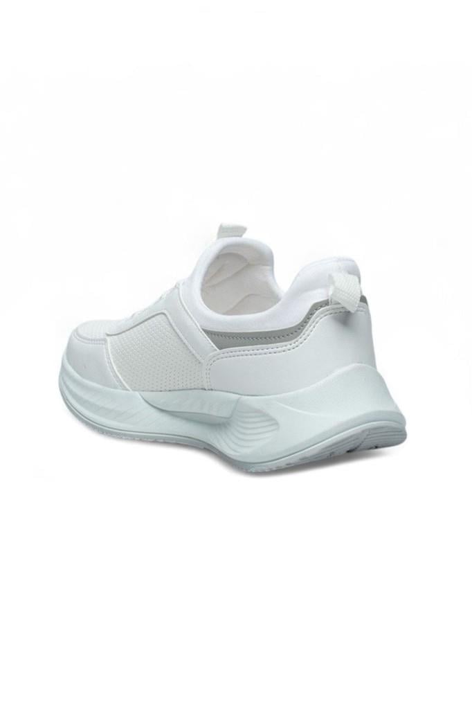 Acropol 137-26 Cilt Deri Slip On Anatomik Sneaker Beyaz Gümüş 36-40