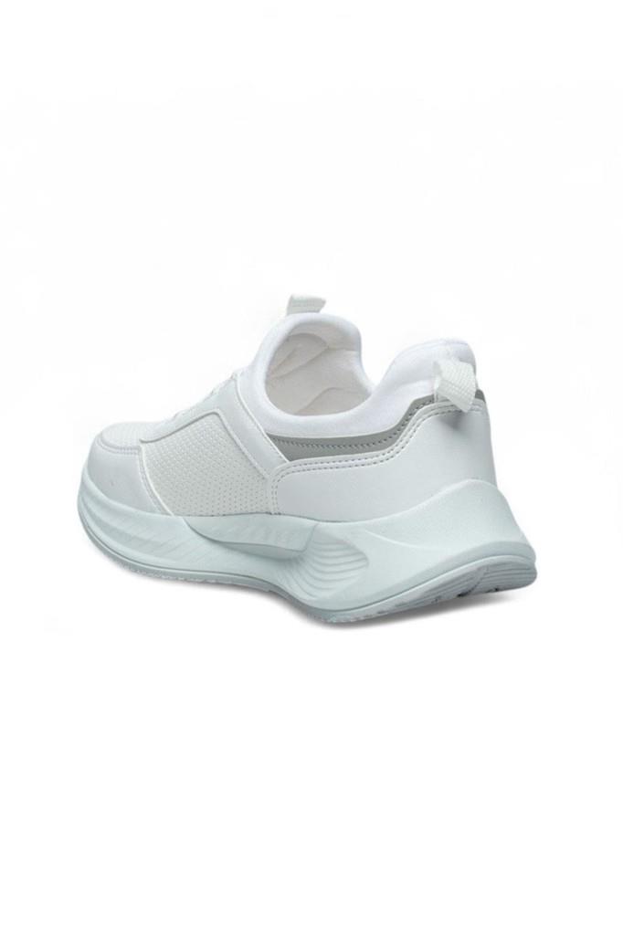 Acropol 137-26 Cilt Deri Slip On Anatomik Sneaker Beyaz Gümüş 36-40