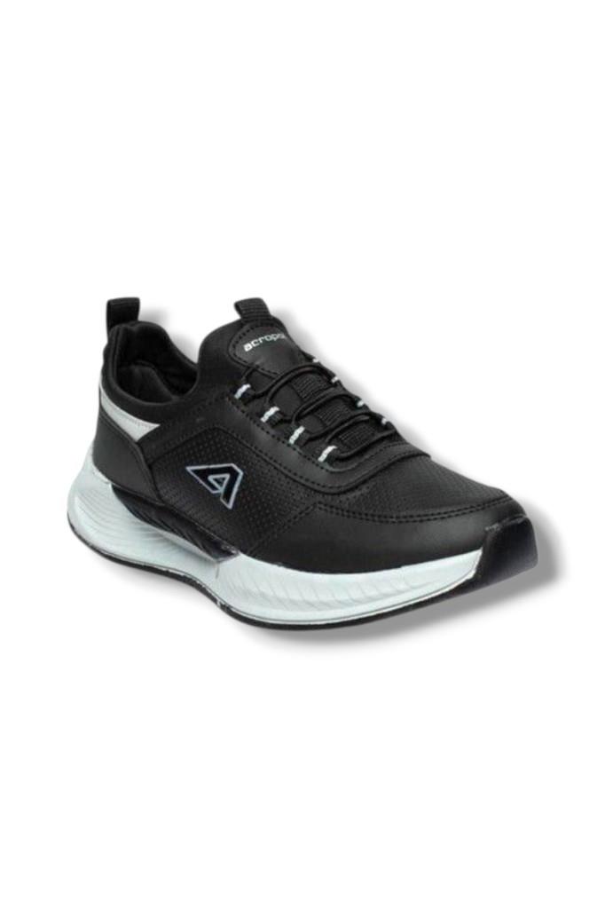 Acropol 137-26 Deri Anatomik Erkek Sneaker Siyah Gümüş