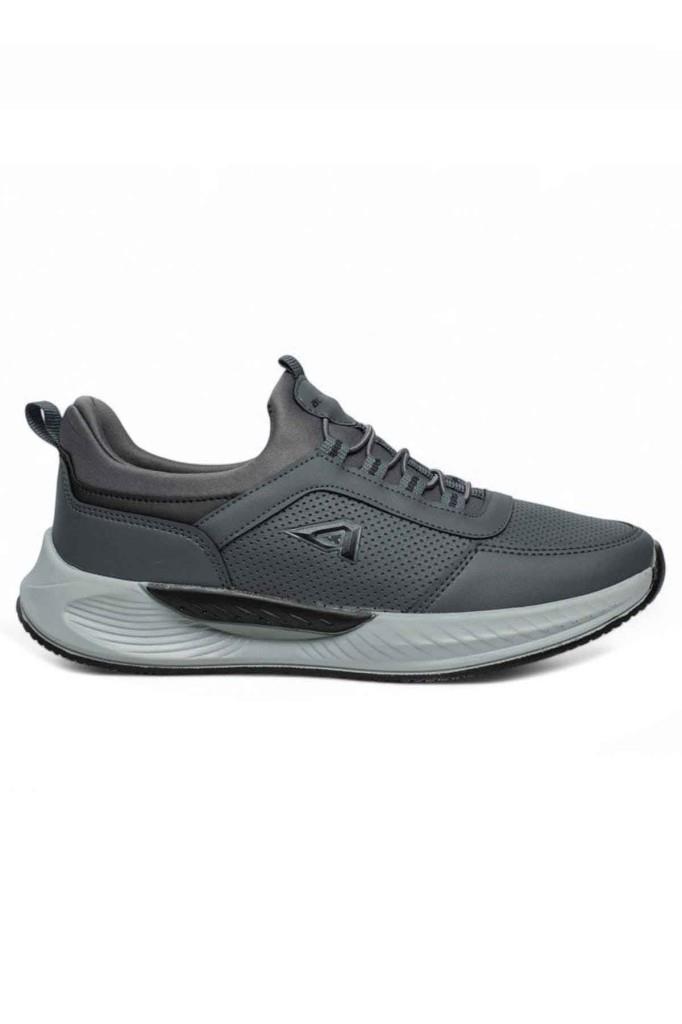 Acropol 137-26 Deri Anatomik Erkek Sneaker Füme Siyah