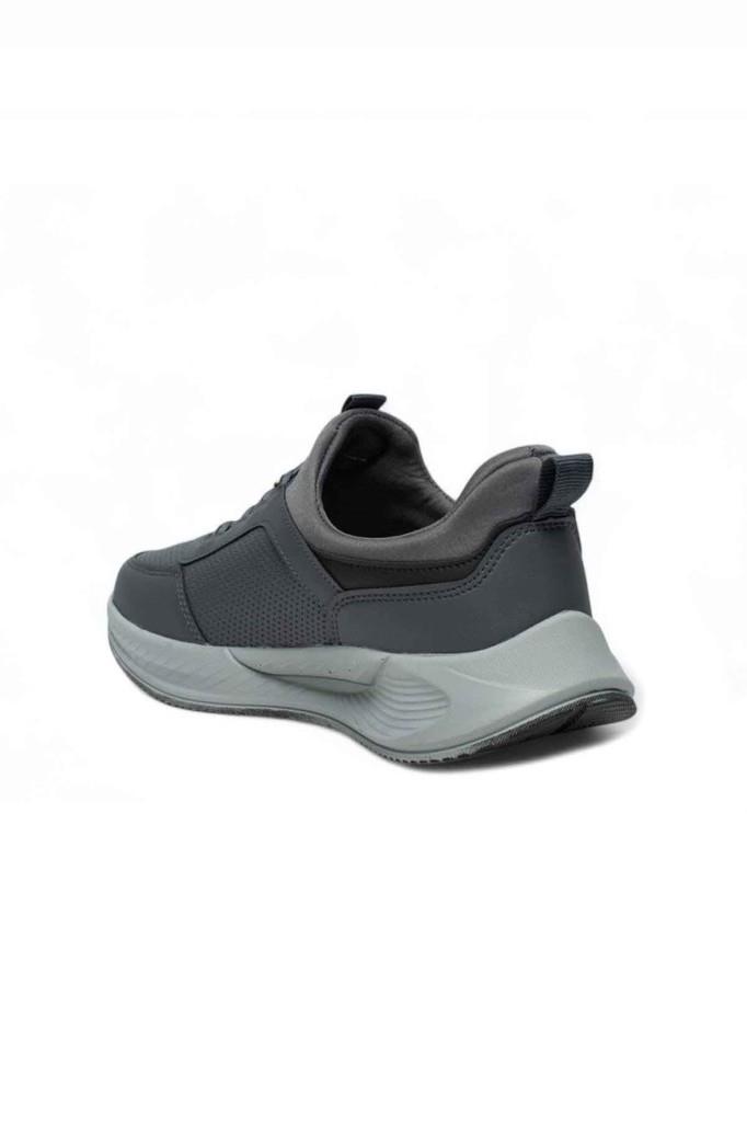 Acropol 137-26 Deri Anatomik Erkek Sneaker Füme Siyah