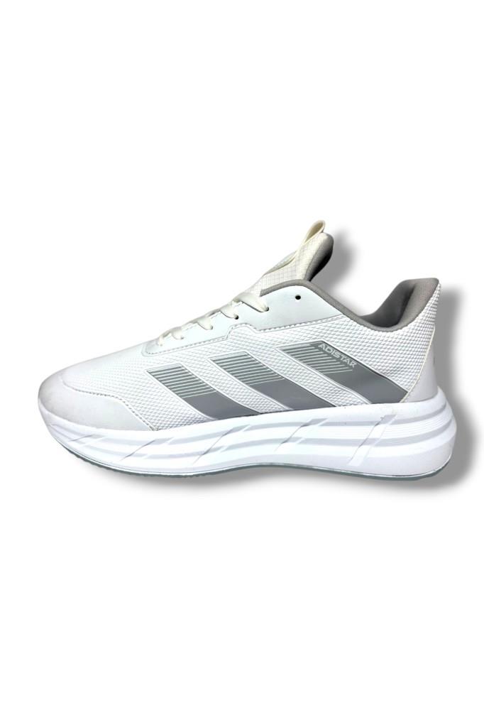 Adistar 018-26 Baskı Deri Anatomik Erkek Sneaker Beyaz Buz