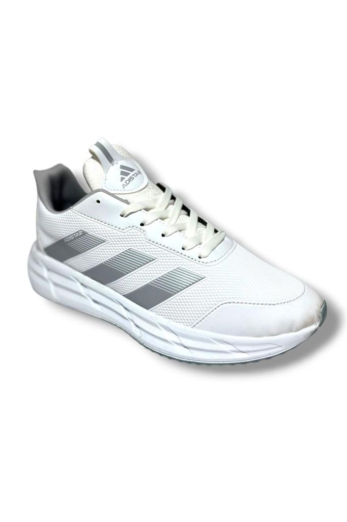 Adistar 018-26 Baskı Deri Anatomik Erkek Sneaker Beyaz Buz