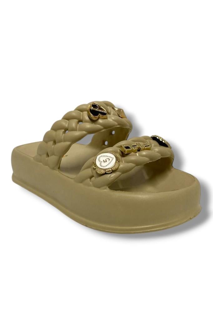 Akınal E423.Z.0001 Eva Anatomik Çift Bant Tokalı Kadın Terlik