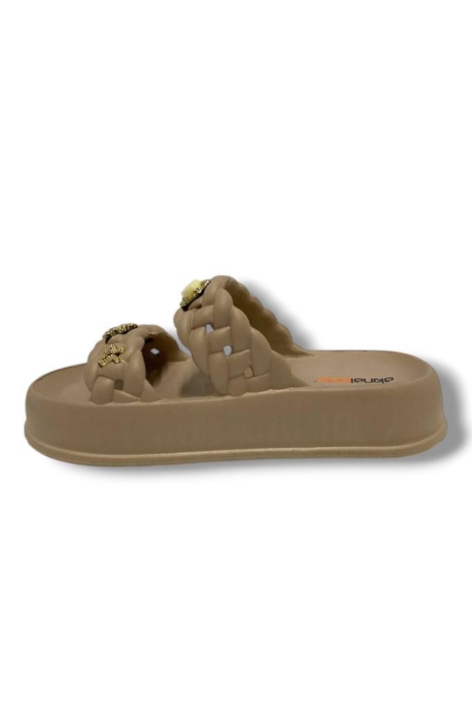 Akınal E423.Z.0001 Eva Anatomik Çift Bant Tokalı Kadın Terlik