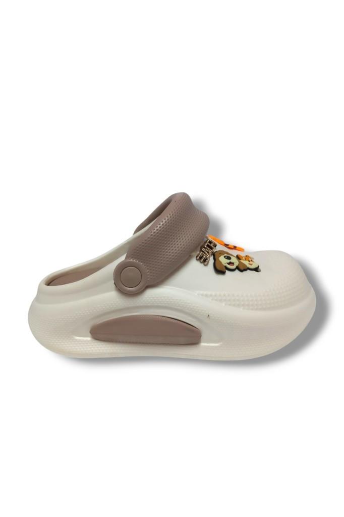 Akınal E468.Z.0003-25 Figürlü Anatomik Sabo Terlik Beyaz Camel 36-40