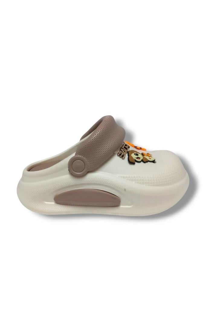 Akınal E468.Z.0003-25 Figürlü Anatomik Sabo Terlik Beyaz Camel 36-40