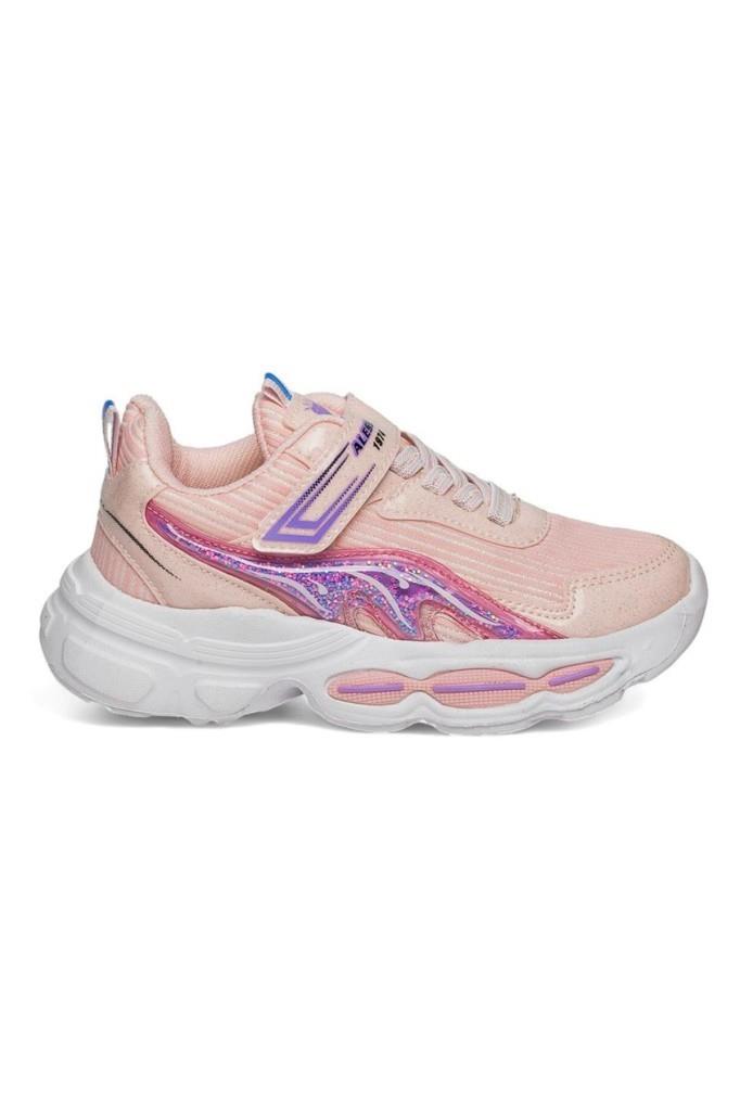 Alessio 010-25 Simli Maskotlu Kız Çocuk Sneaker Pudra Pembe 31-35