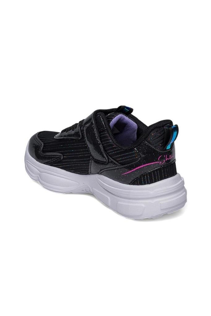 Alessio 010-25 Simli Maskotlu Kız Çocuk Sneaker Siyah Lila 26-30