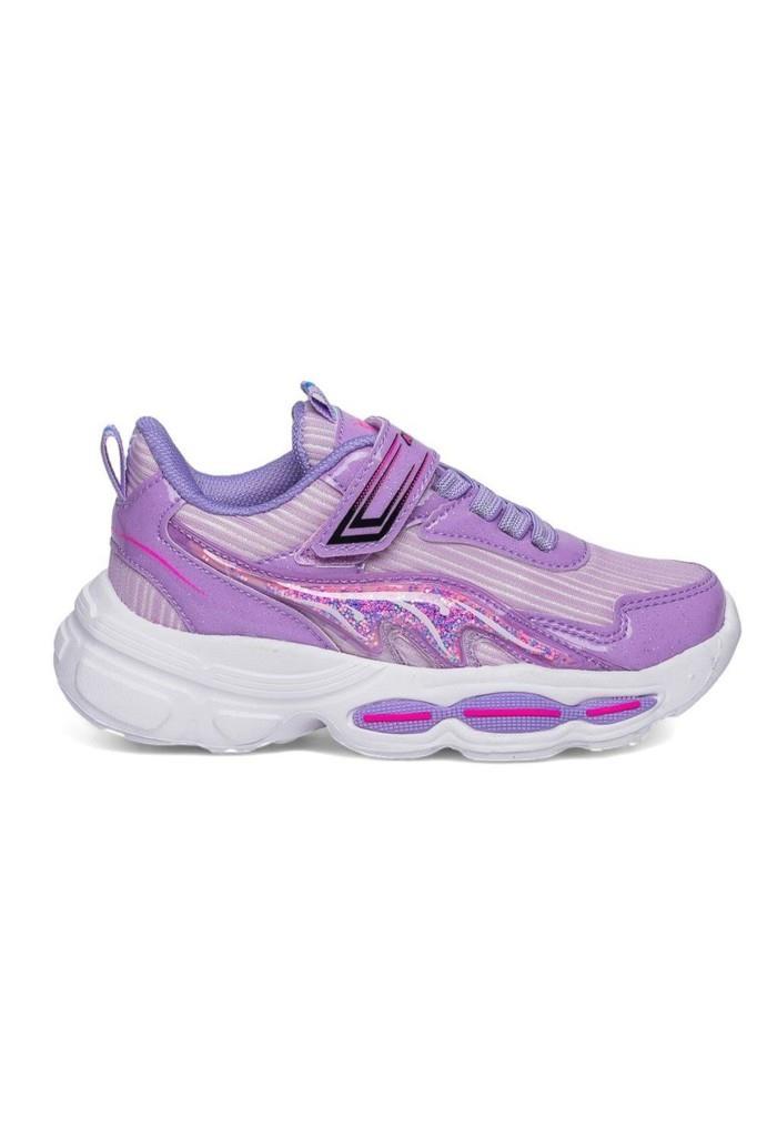 Alessio 010-25 Simli Maskotlu Kız Çocuk Sneaker Lila Pembe 31-35