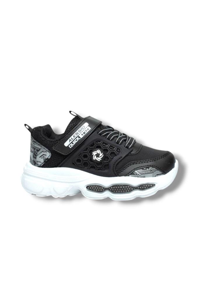 Alessio 019-26 Cilt Anatomik Filet Çocuk Sneaker Siyah Beyaz 31-35