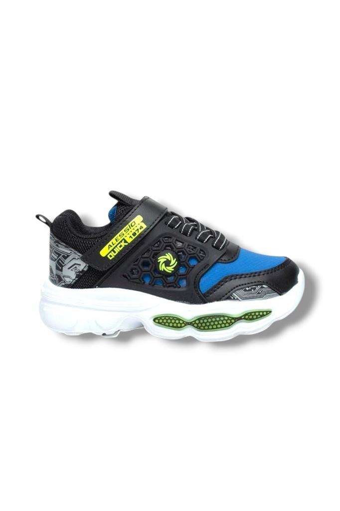 Alessio 019-26 Cilt Anatomik Filet Çocuk Sneaker Siyah Sax 31-35