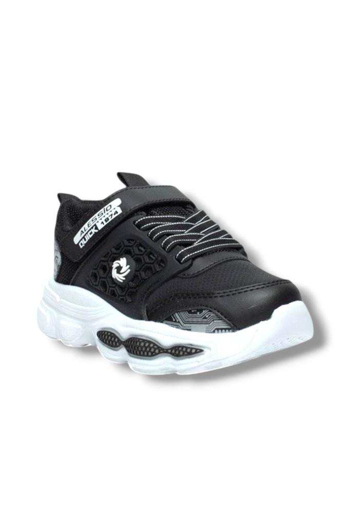 Alessio 019-26 Cilt Anatomik Filet Çocuk Sneaker Siyah Beyaz 31-35