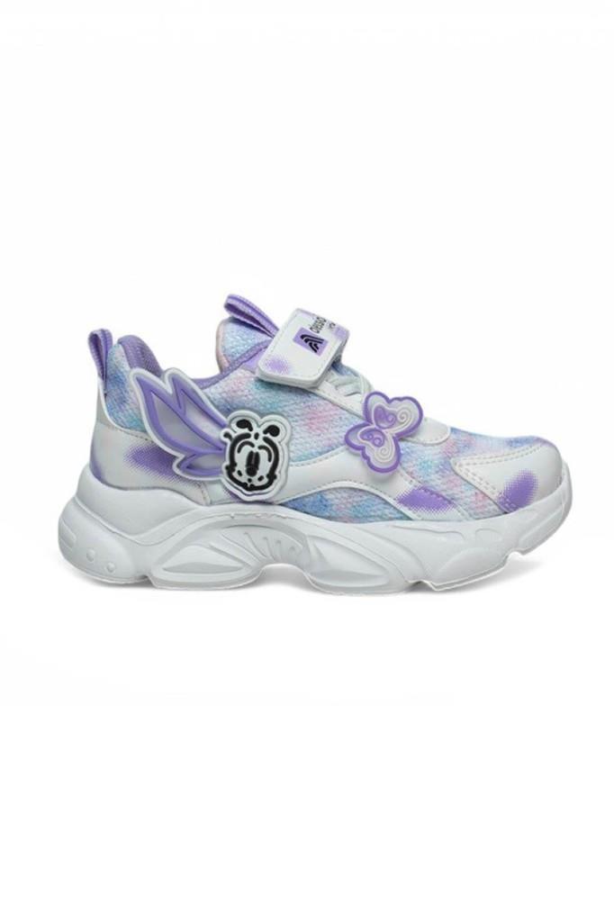 Alessio 034-25 Simli Kelebek Kız Çocuk Sneaker Beyaz Lila 26-30
