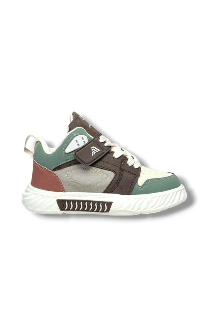 Alessio 537-26 Cilt Anatomik Filet Çocuk Sneaker Bej Kahve Yeşil 31-35