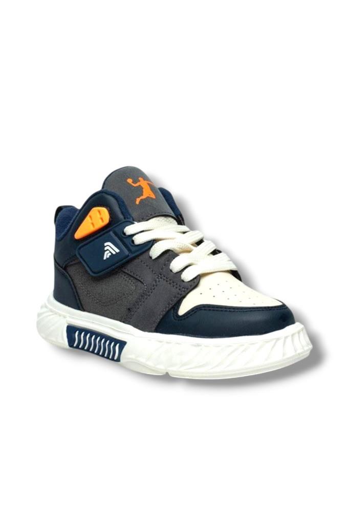 Alessio 537-26 Cilt Anatomik Filet Çocuk Sneaker Lacivert Füme Bej 31-35