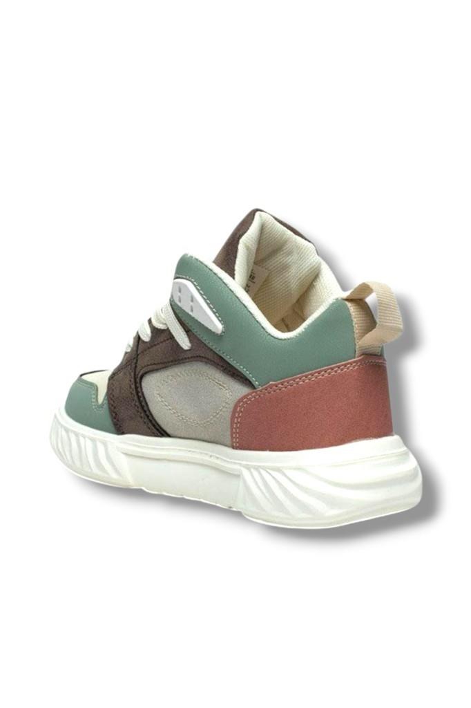 Alessio 537-26 Cilt Anatomik Filet Çocuk Sneaker Bej Kahve Yeşil 31-35