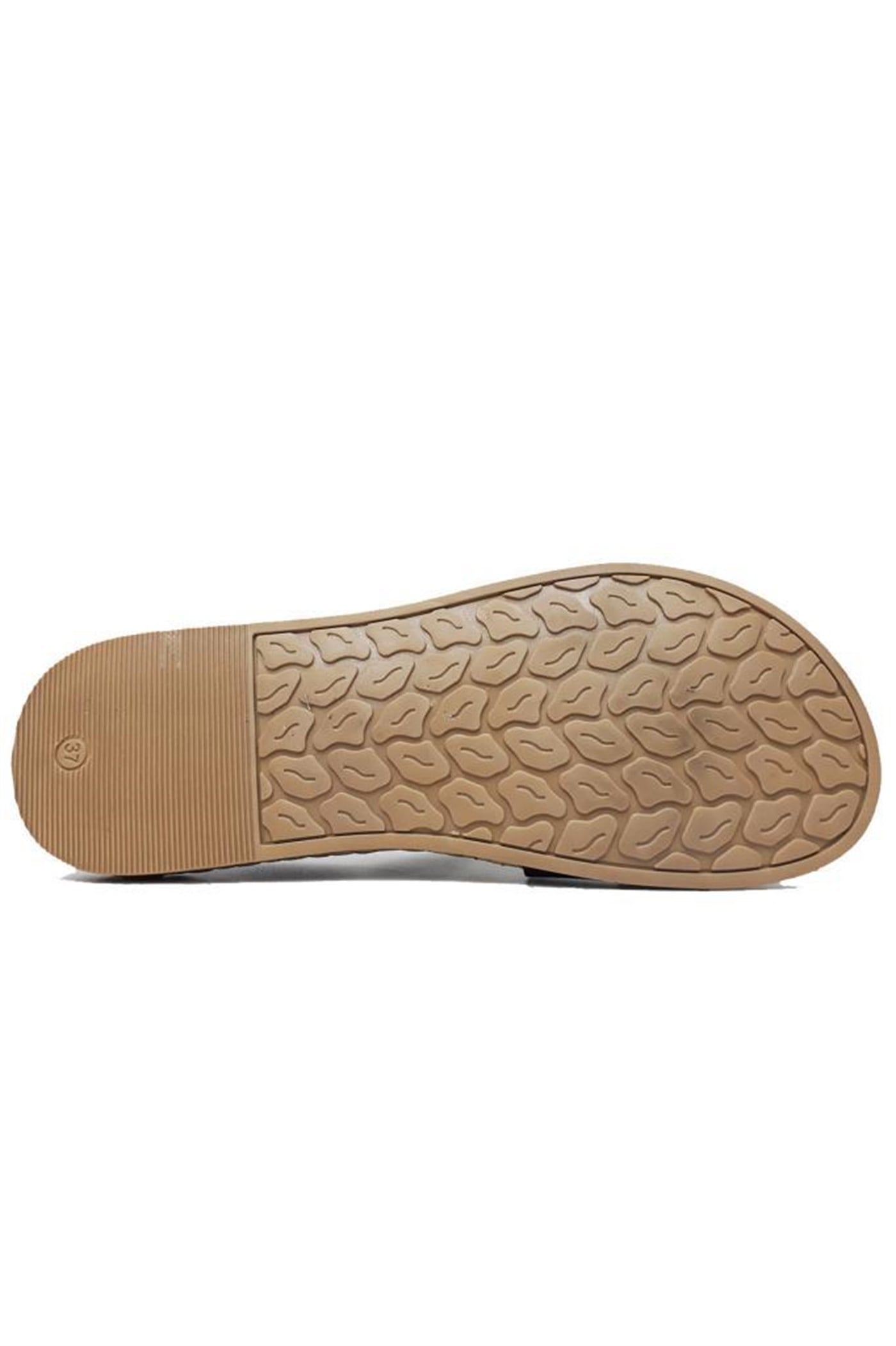 Apeks 1527 Hasır Taban Kadın Sandalet Siyah Leopar Desenli