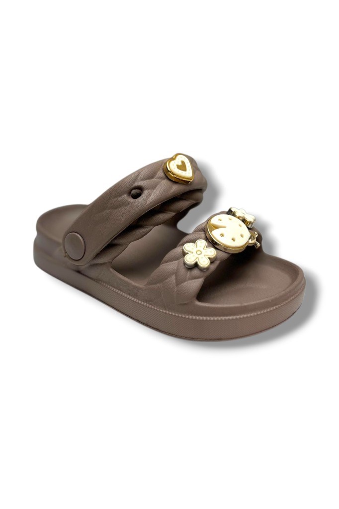 Apella E200-22-26 Papatya Uğur Böceği Kalp Süslü Kız Çocuk Terlik&Sandalet