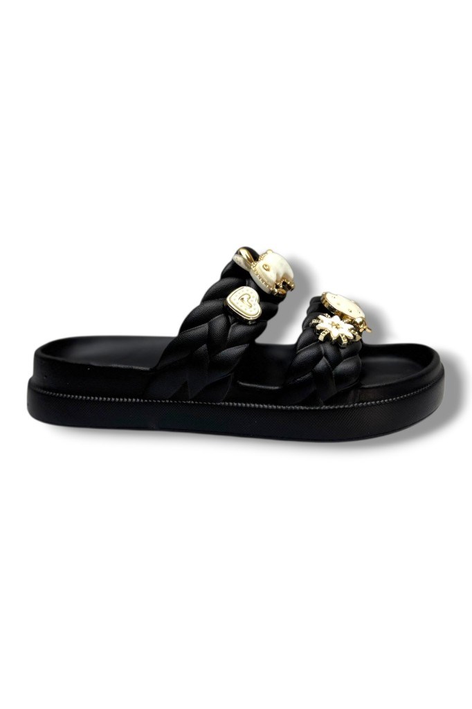 Apella E300-22-26 Papatya Uğur Böceği Kalp Süslü Kız Çocuk Terlik 30-35