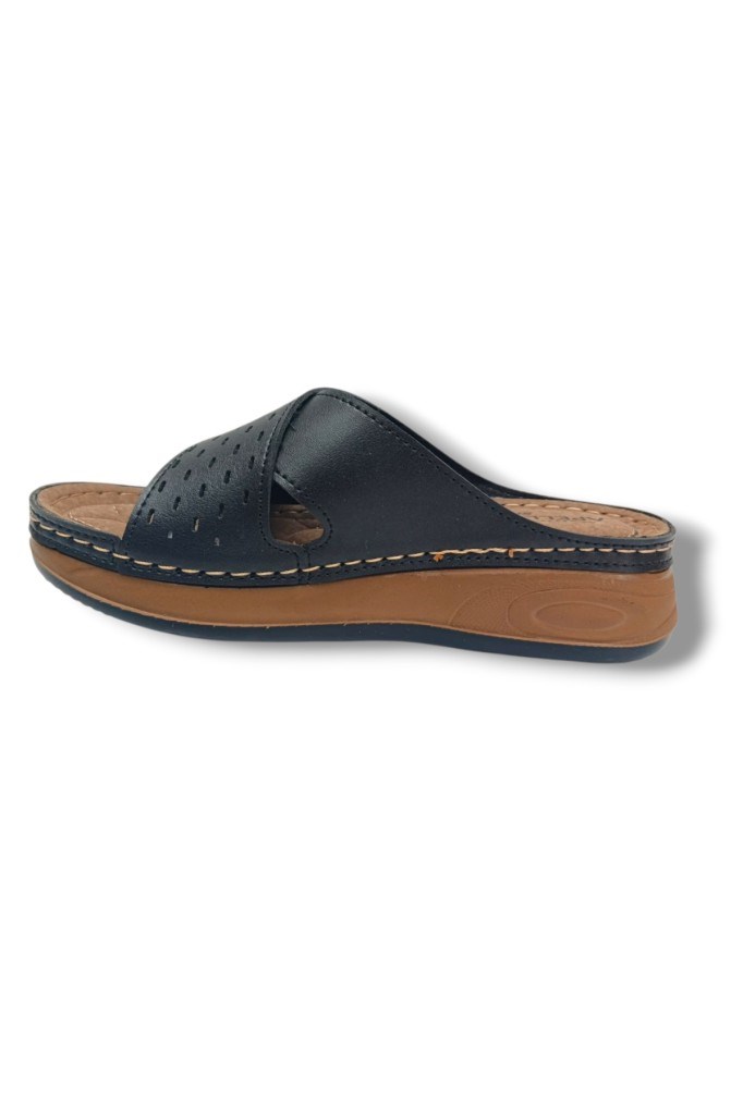 Apella Sırma 5701-26 Anatomik Çapraz Bant Dolgu Taban Kadın Terlik