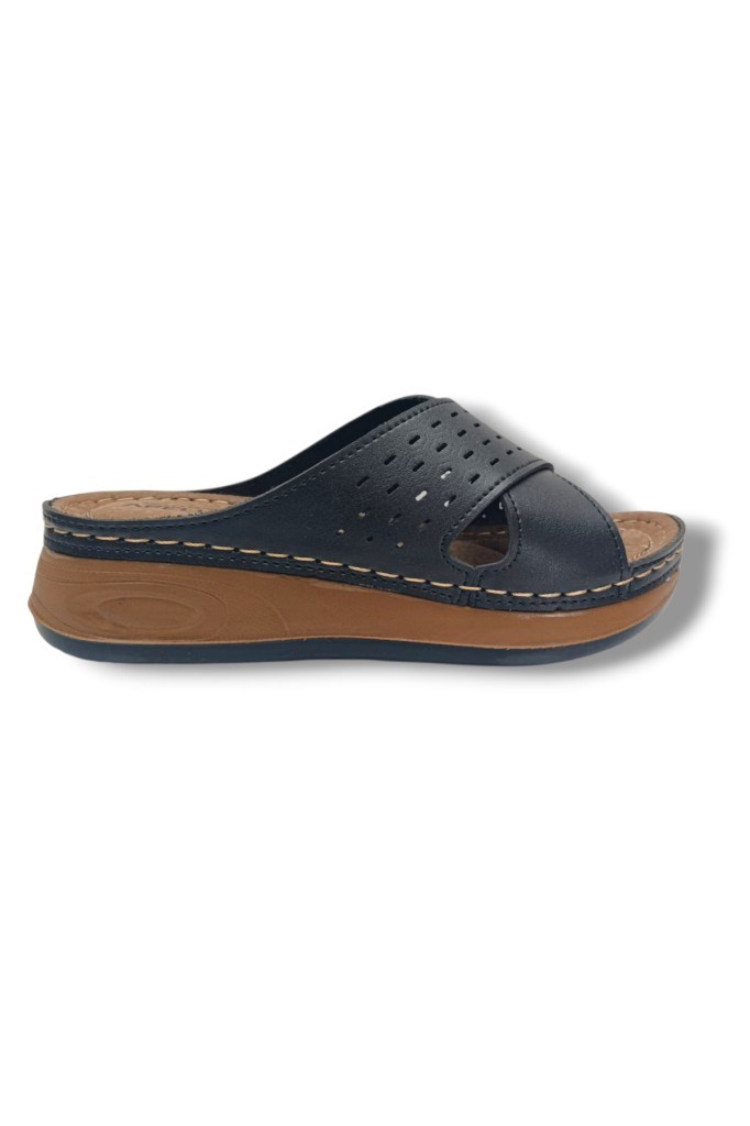 Apella Sırma 5701-26 Anatomik Çapraz Bant Dolgu Taban Kadın Terlik