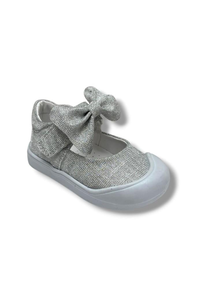 Arzen Bebe 120-26 Simli Papyonlu Cırtlı Anatomik Kız Bebek Ayakkabısı 19-23