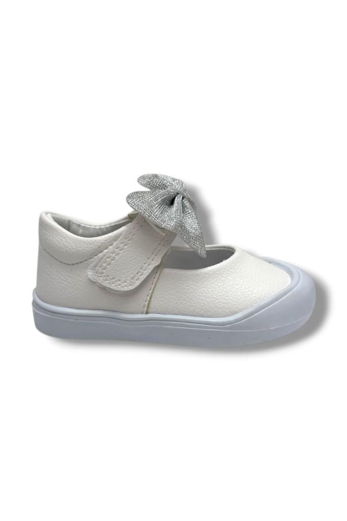 Arzen Bebe 121-26 Cilt Deri Papyonlu Cırtlı Anatomik Kız Bebek Ayakkabısı 19-23