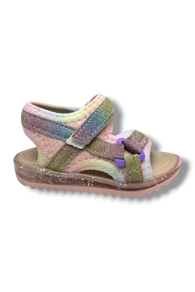 Arzen Bebe 224-26 Simli Cırtlı Anatomik Kız Bebek Sandalet 19-21